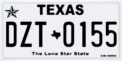 TX license plate DZT0155