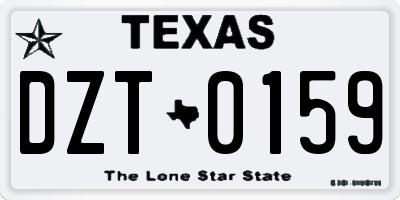 TX license plate DZT0159
