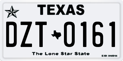 TX license plate DZT0161