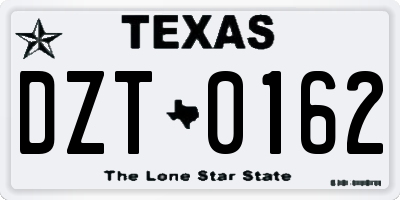 TX license plate DZT0162