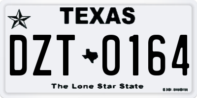 TX license plate DZT0164