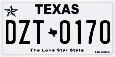 TX license plate DZT0170