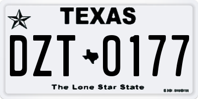TX license plate DZT0177