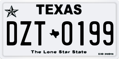 TX license plate DZT0199