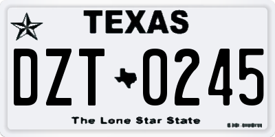 TX license plate DZT0245