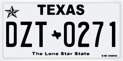 TX license plate DZT0271