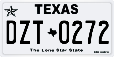 TX license plate DZT0272