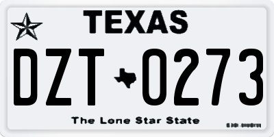 TX license plate DZT0273