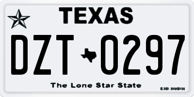 TX license plate DZT0297