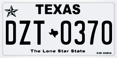 TX license plate DZT0370