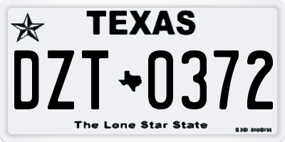 TX license plate DZT0372
