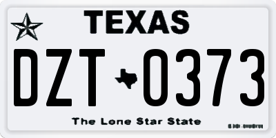 TX license plate DZT0373