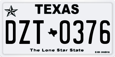 TX license plate DZT0376