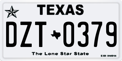 TX license plate DZT0379