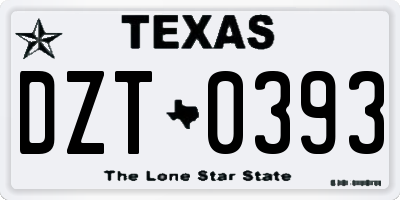 TX license plate DZT0393