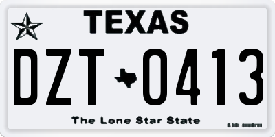 TX license plate DZT0413