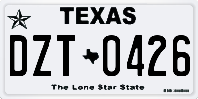 TX license plate DZT0426