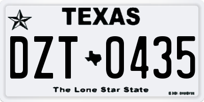 TX license plate DZT0435