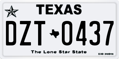 TX license plate DZT0437