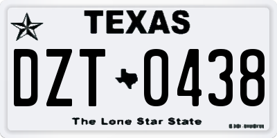 TX license plate DZT0438