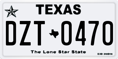 TX license plate DZT0470