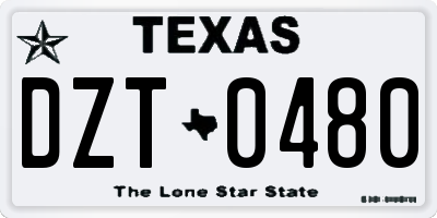 TX license plate DZT0480