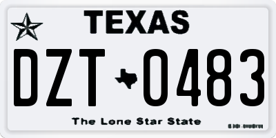 TX license plate DZT0483