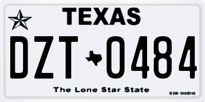 TX license plate DZT0484