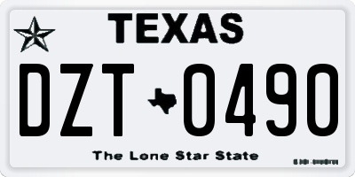 TX license plate DZT0490