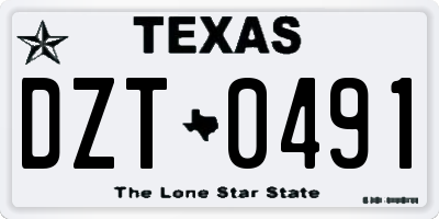 TX license plate DZT0491