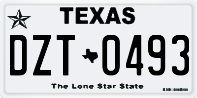 TX license plate DZT0493