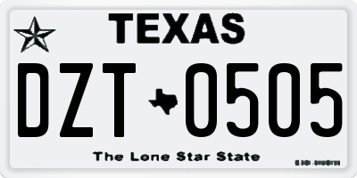 TX license plate DZT0505