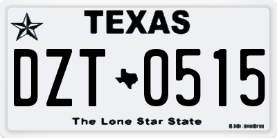 TX license plate DZT0515