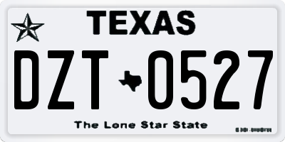 TX license plate DZT0527