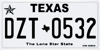 TX license plate DZT0532