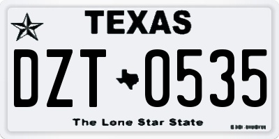 TX license plate DZT0535