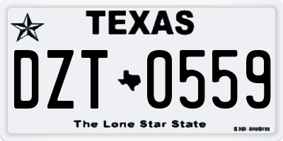TX license plate DZT0559