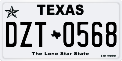 TX license plate DZT0568