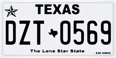 TX license plate DZT0569