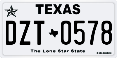 TX license plate DZT0578