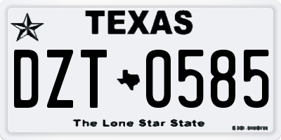 TX license plate DZT0585