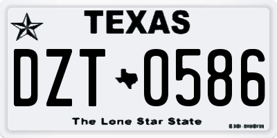 TX license plate DZT0586