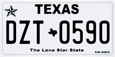 TX license plate DZT0590
