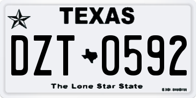 TX license plate DZT0592