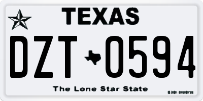TX license plate DZT0594