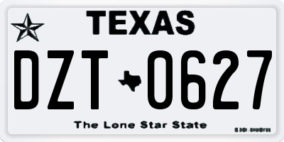 TX license plate DZT0627