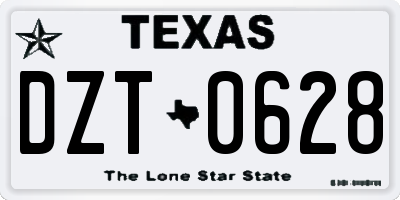 TX license plate DZT0628