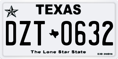 TX license plate DZT0632
