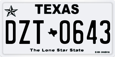 TX license plate DZT0643