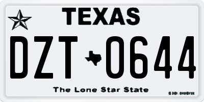 TX license plate DZT0644